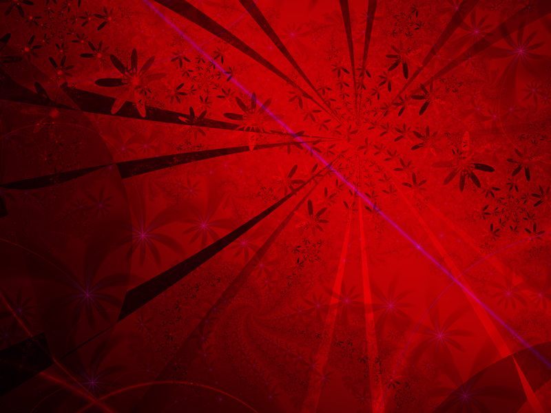 Fractal Art Wallpaper, Red Flower Flight