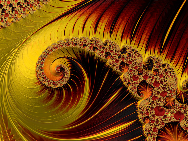 Fractal Art Wallpaper, Red Gold Frax