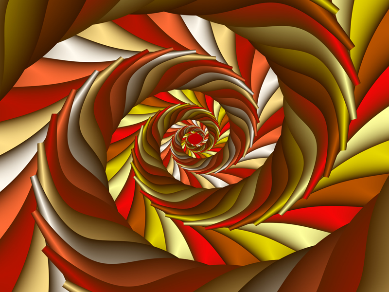 Fractal Art Wallpaper, Red Gold Waves