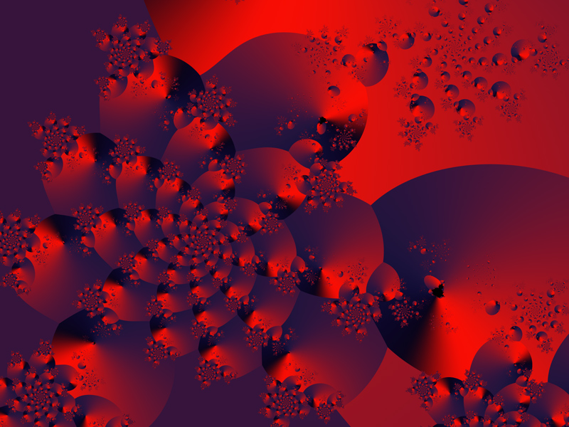 Fractal Art Wallpaper, Red Metal Galaxies