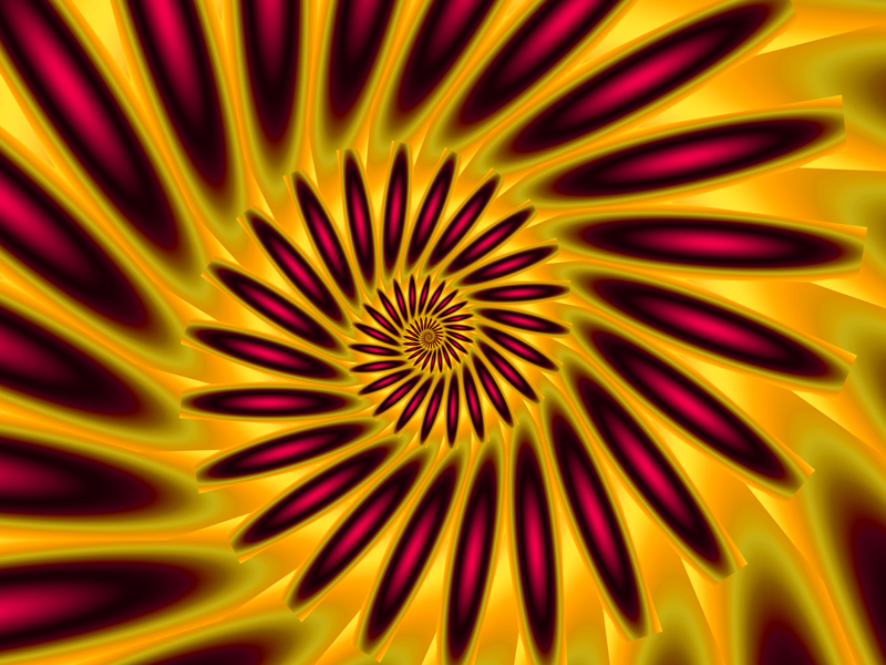Fractal Art Wallpaper, Red Orange Spiral