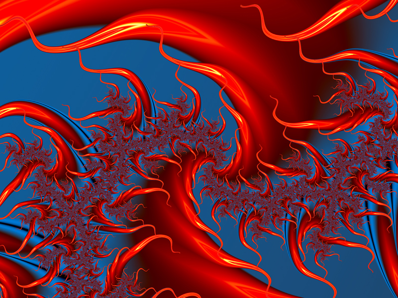 Fractal Art Wallpaper, Red Waves