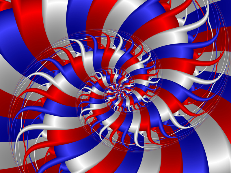 Fractal Art Wallpaper, Red White Blue Stripe