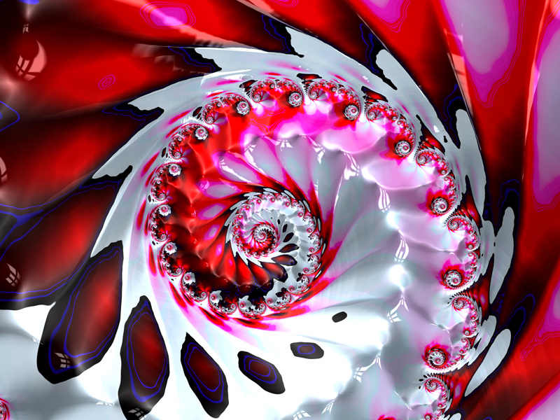 Fractal Art Wallpaper, Red White Extravaganza