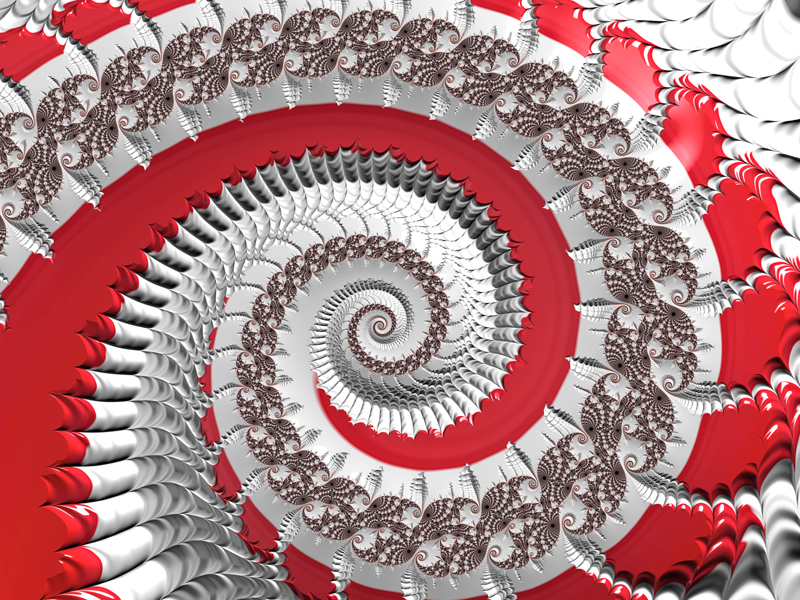Fractal Art Wallpaper, Red White Spiral