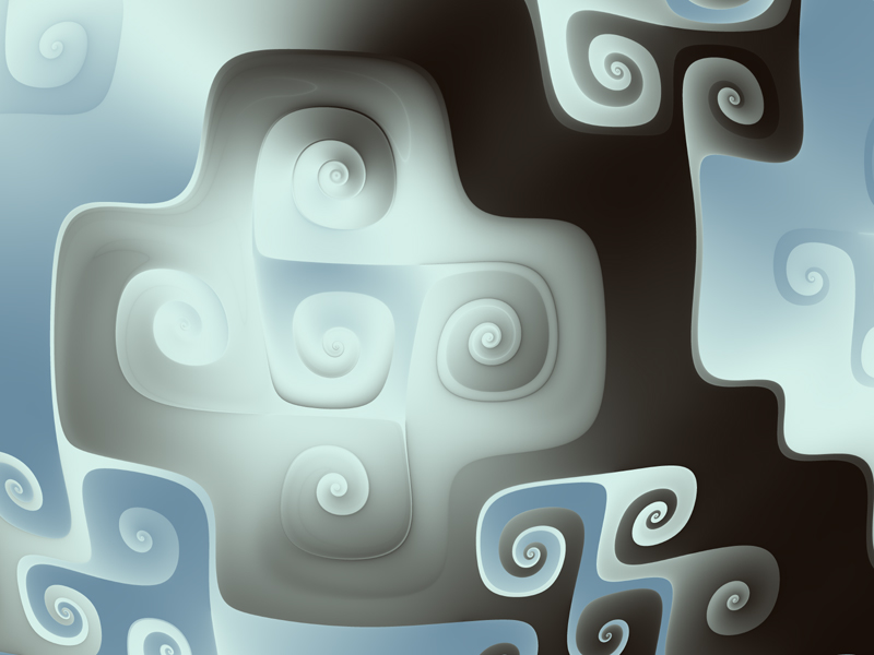 Fractal Art Wallpaper, Silver Blues