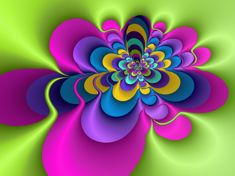 Fractal Art Wallpaper, Spring Flower