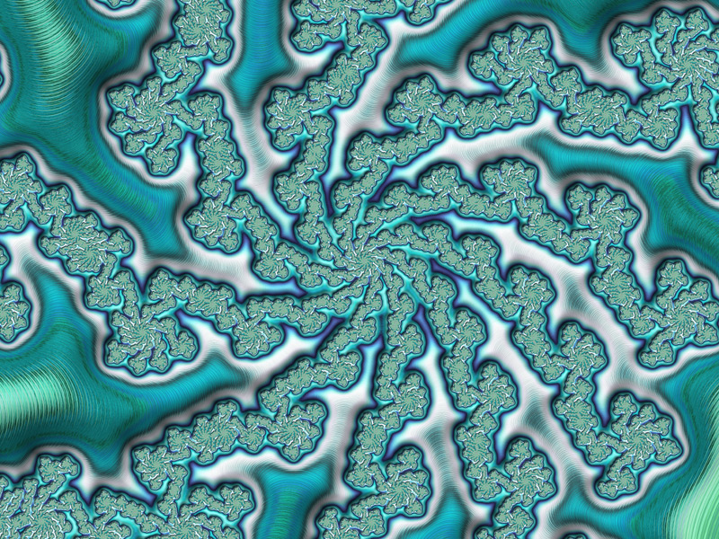 Fractal Art Wallpaper, Turquoise 2