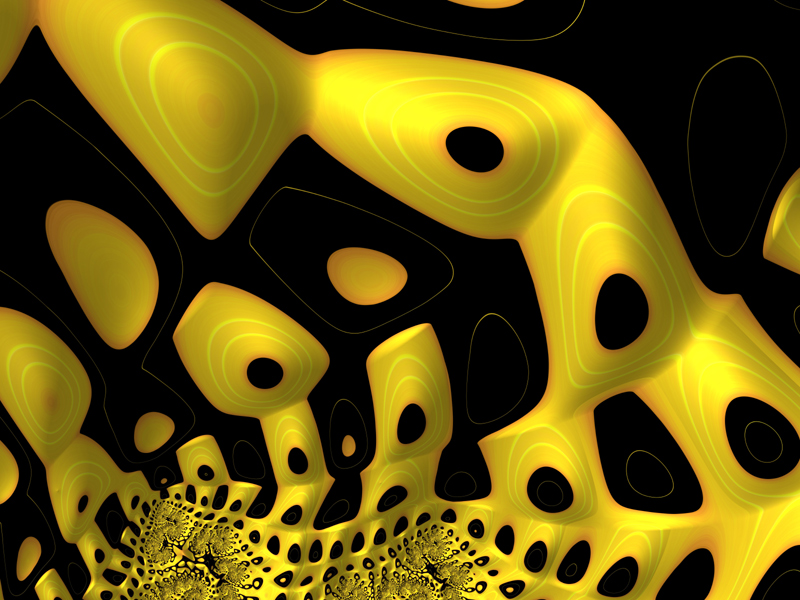 Fractal Art Wallpaper, Yellow Black Frax