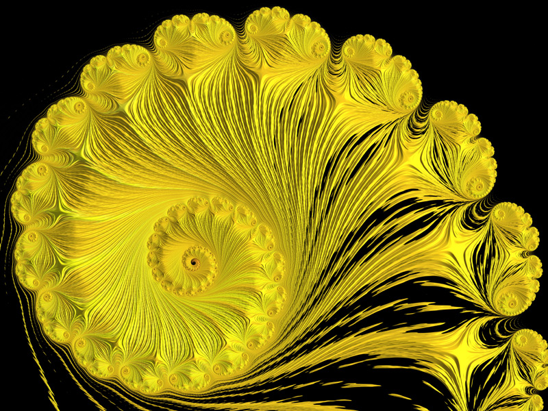 Fractal Art Wallpaper, Yellow Gold Frax