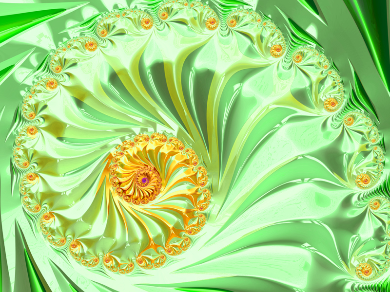 Fractal Art Wallpaper, Yellow Green Frax