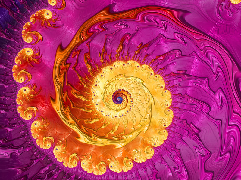 Fractal Art Wallpaper, Yellow Pink