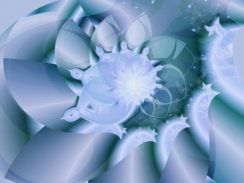 Fractal Art Wallpaper, Blue Bud