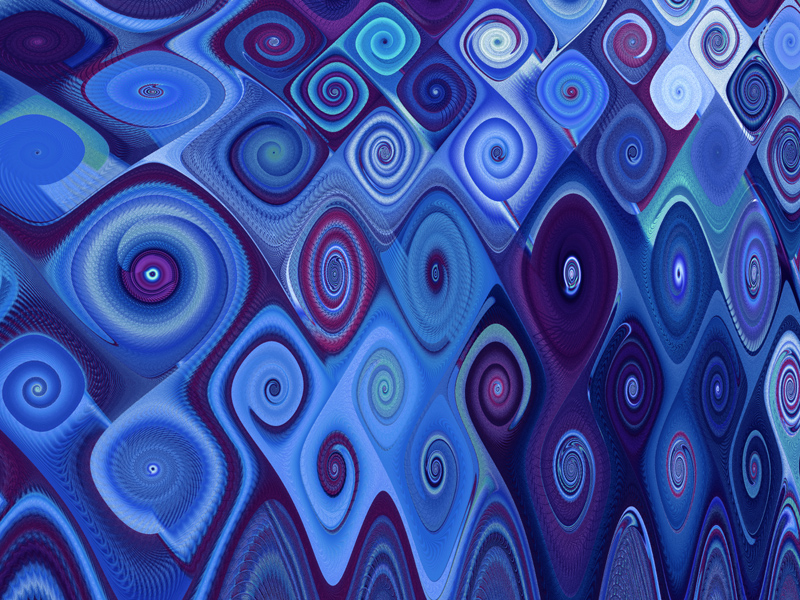 Fractal Art Wallpaper, Blue Cascade