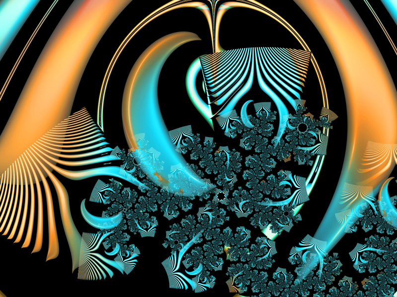 Fractal Art Wallpaper, Blue Copper