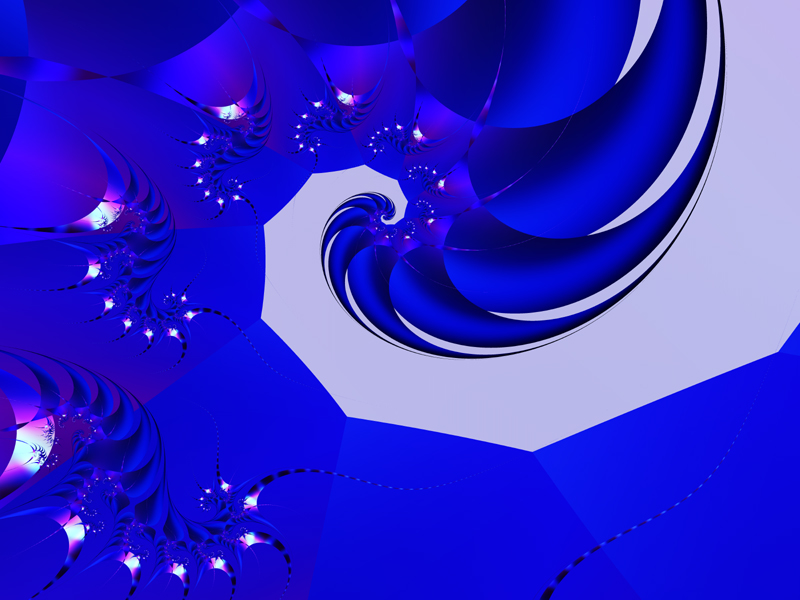 Fractal Art Wallpaper, Blue Curve 2