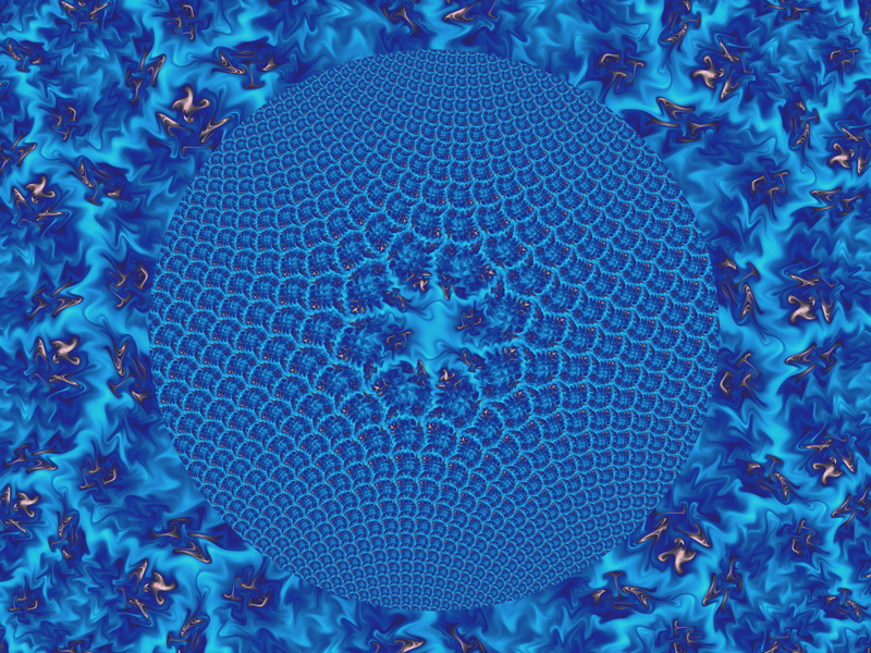 Fractal Art Wallpaper, Blue Gnarl
