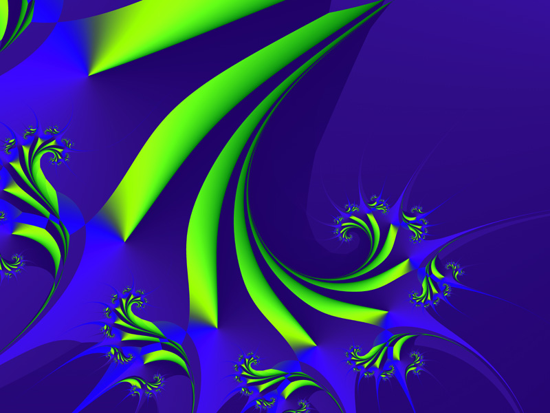 Fractal Art Wallpaper, Blue Green 2