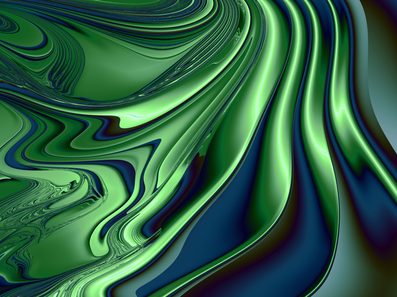 Fractal Art Wallpaper, Blue Green 4