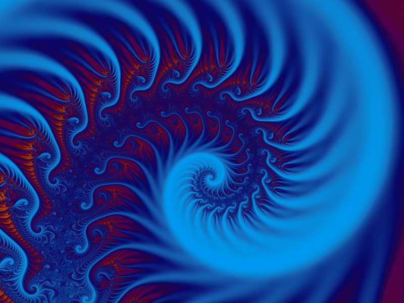Fractal Art Wallpaper, Blue Spiral