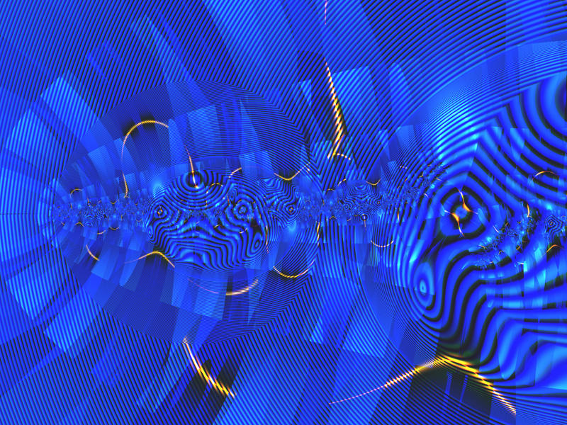 Fractal Art Wallpaper, Blue Wired