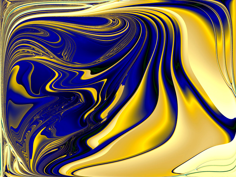 Fractal Art Wallpaper, Blue Yellow