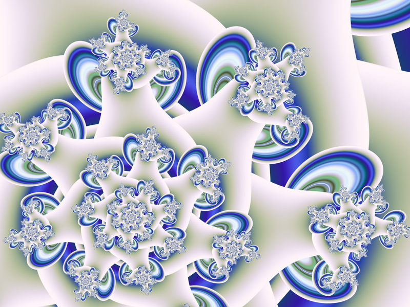 Fractal Art Wallpaper, Frosted Blue