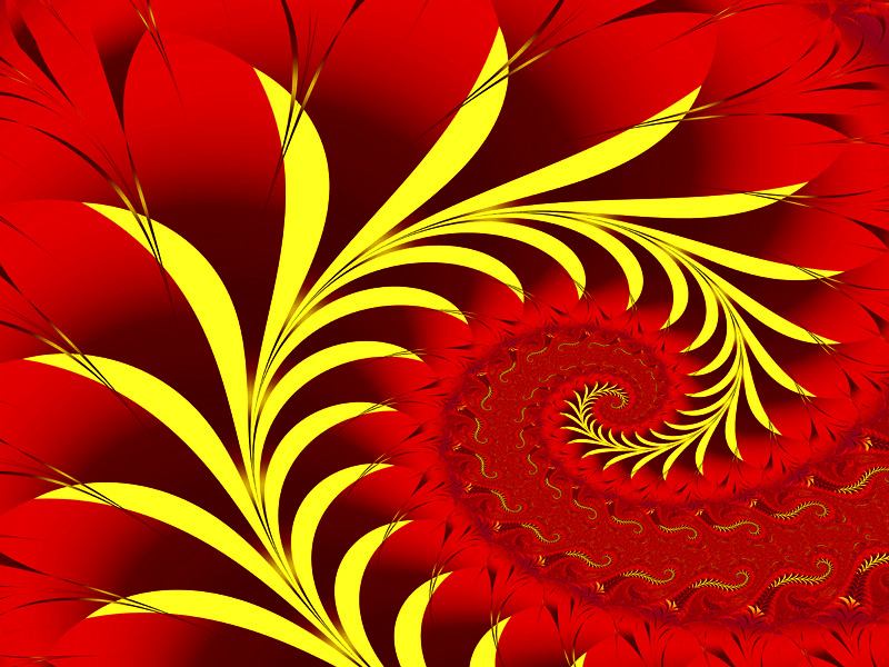 Fractal Art Wallpaper, Gold Branch