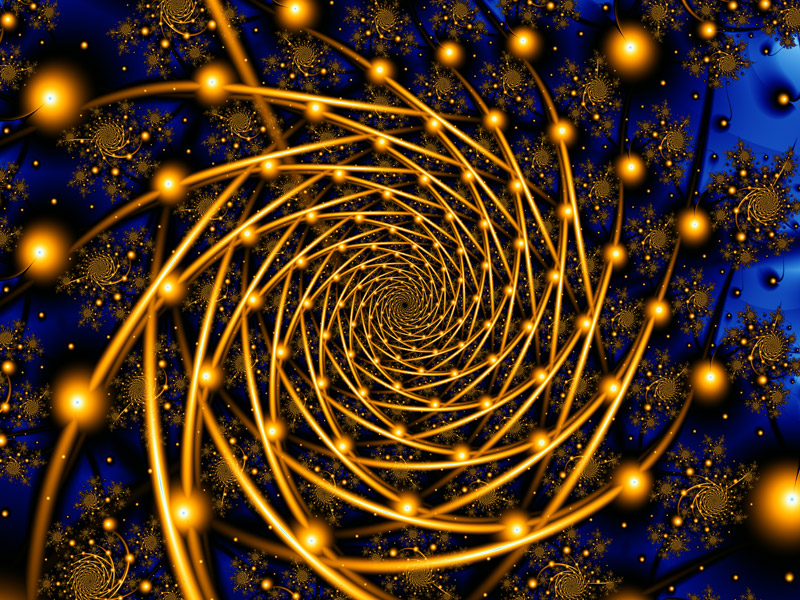 Fractal Art Wallpaper, Gold Orbit