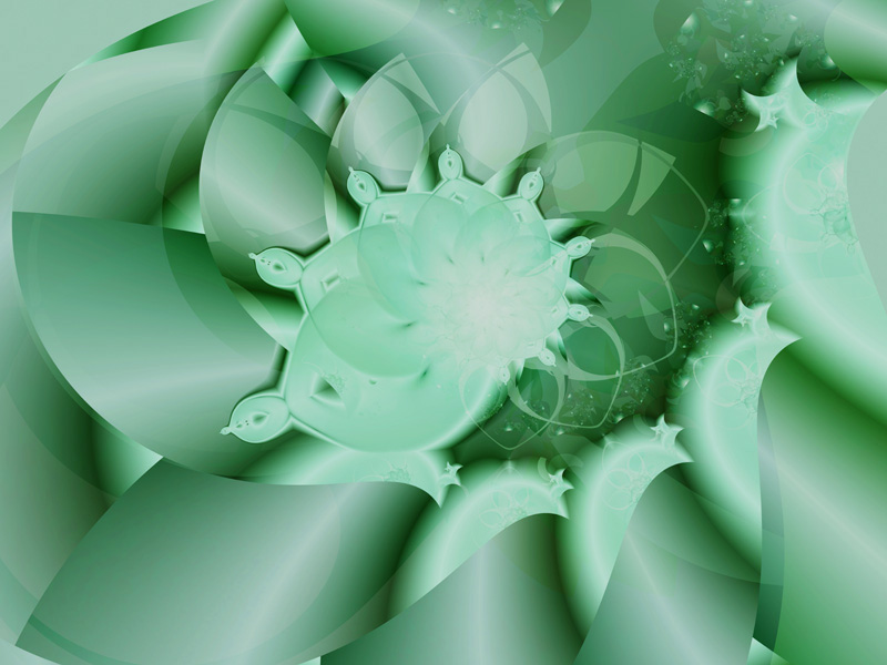 Fractal Art Wallpaper, Green Bud