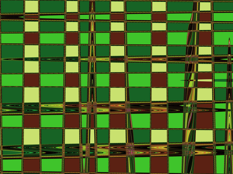 Fractal Art Wallpaper, Green Checkmate