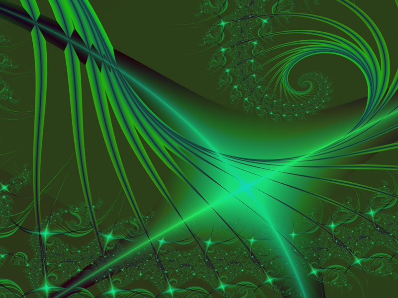 Fractal Art Wallpaper, Green Interrumpted