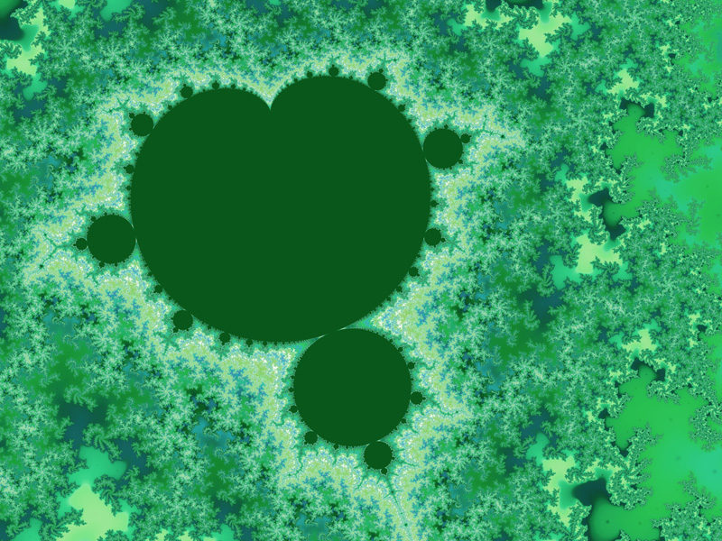 Fractal Art Wallpaper, Green Mandelbrot