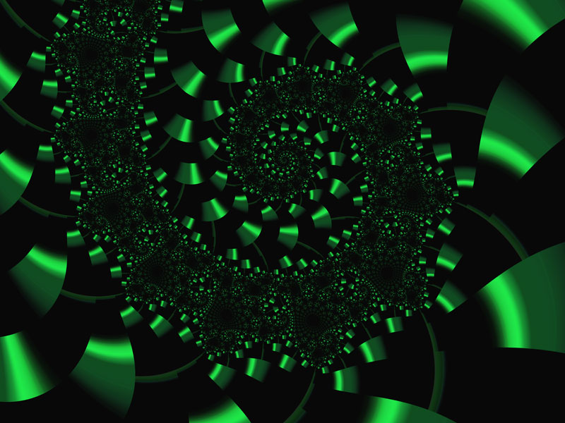 Fractal Art Wallpaper, Green Ribbons