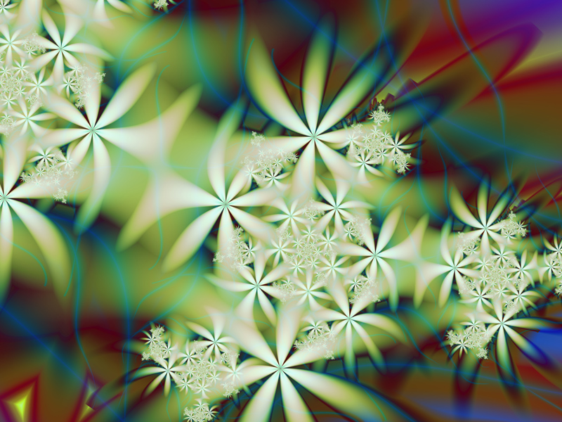 Fractal Art Wallpaper, Night Flowers 2