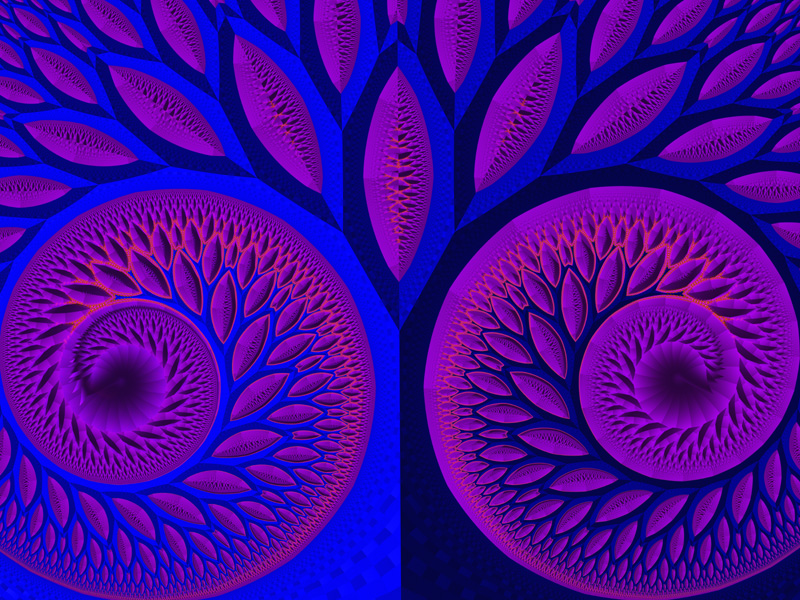 Fractal Art Wallpaper, Night Tree