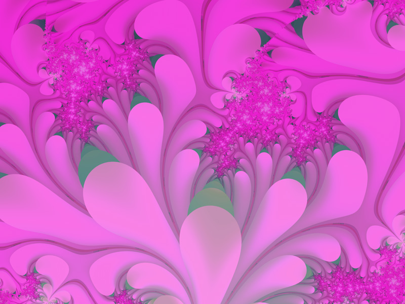 Fractal Art Wallpaper, Pink Leaves