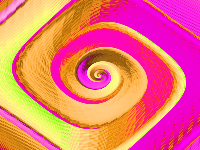 Fractal Art Wallpaper, Pink Yellow Spiral
