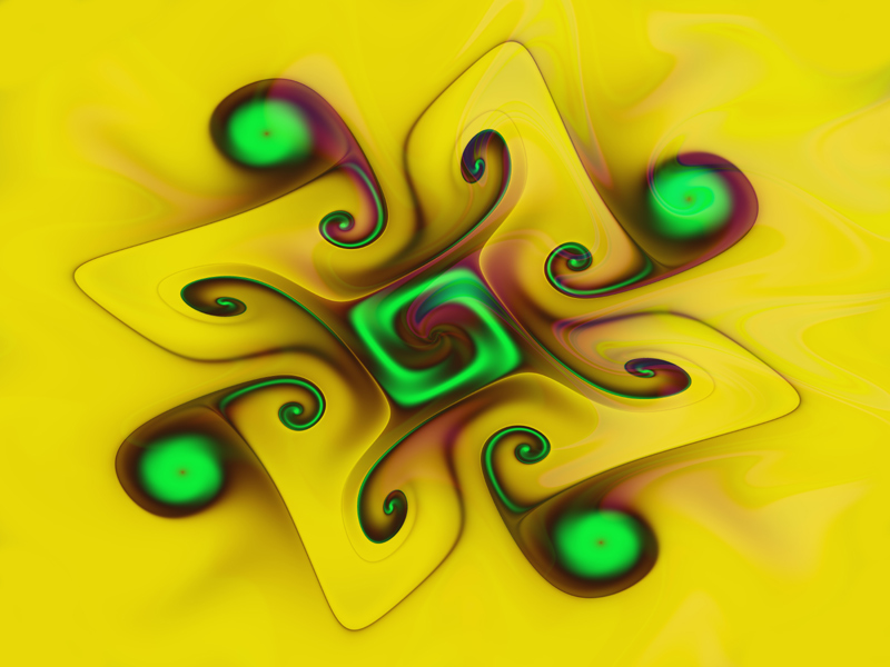 Fractal Art Wallpaper, Yellow Gnarl